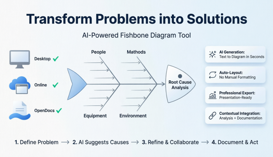 Von der Brainstorming-Sitzung zum Durchbruch: Rezension des Fishbone-Diagramm-Tools von Visual Paradigm für die Ursachenanalyse