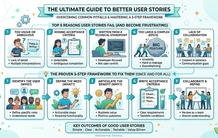¿Por qué tus historias de usuario siguen fallando (y cómo arreglarlas en 5 pasos)