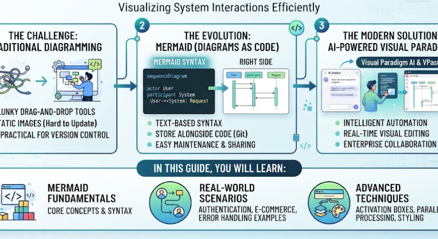 Guía completa de diagramas de secuencia con Diagramas como Código usando Mermaid con VPasCode y el Chatbot de IA de VP
