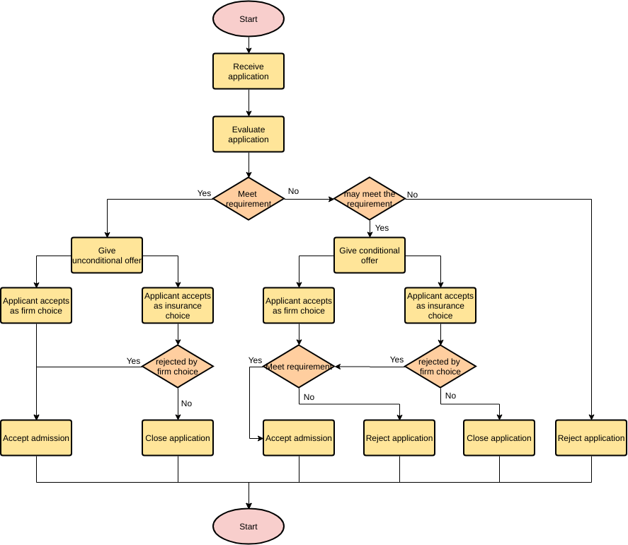  template: University Application Process (Created by Visual Paradigm's online maker)