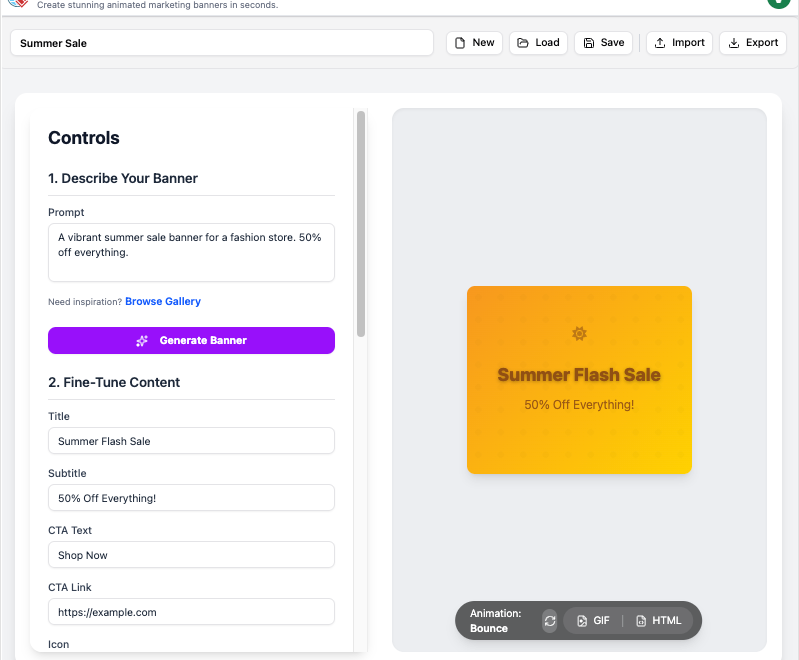 Guide complet : Générateur d’animations de bannières IA