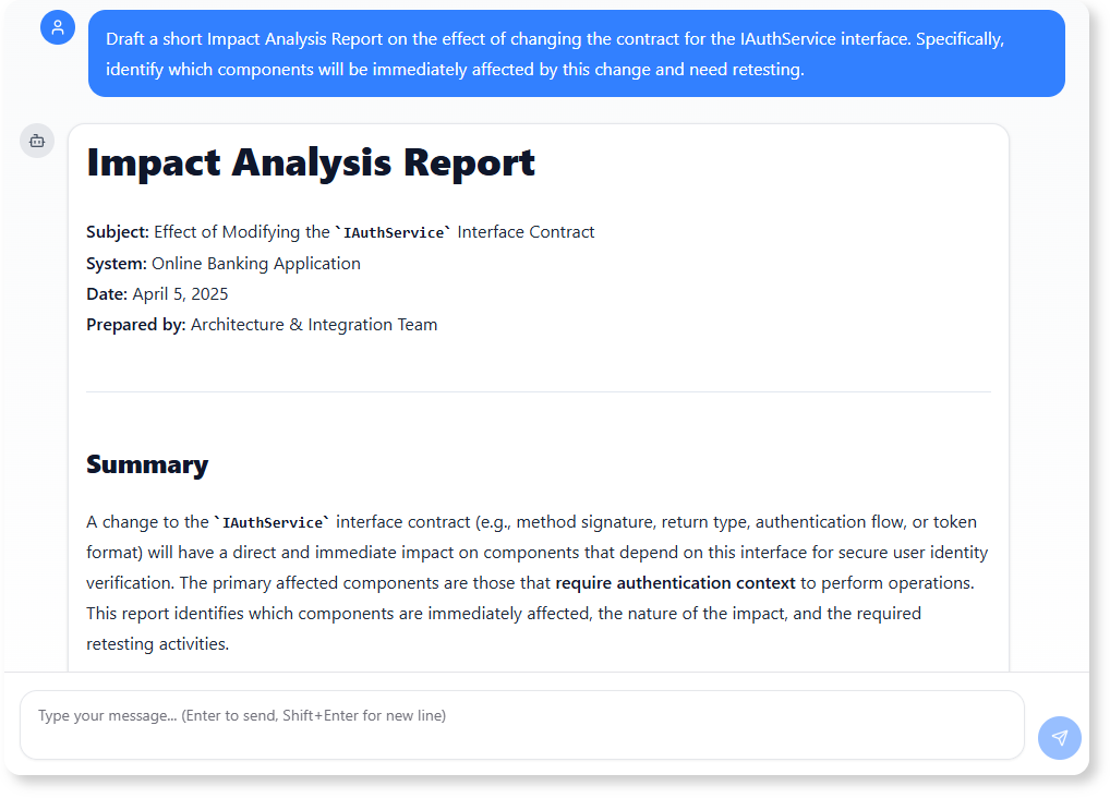 Generating an Interface Impact Analysis Report