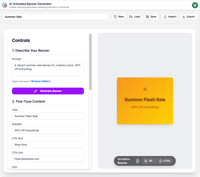 AI Animated Banner Generator