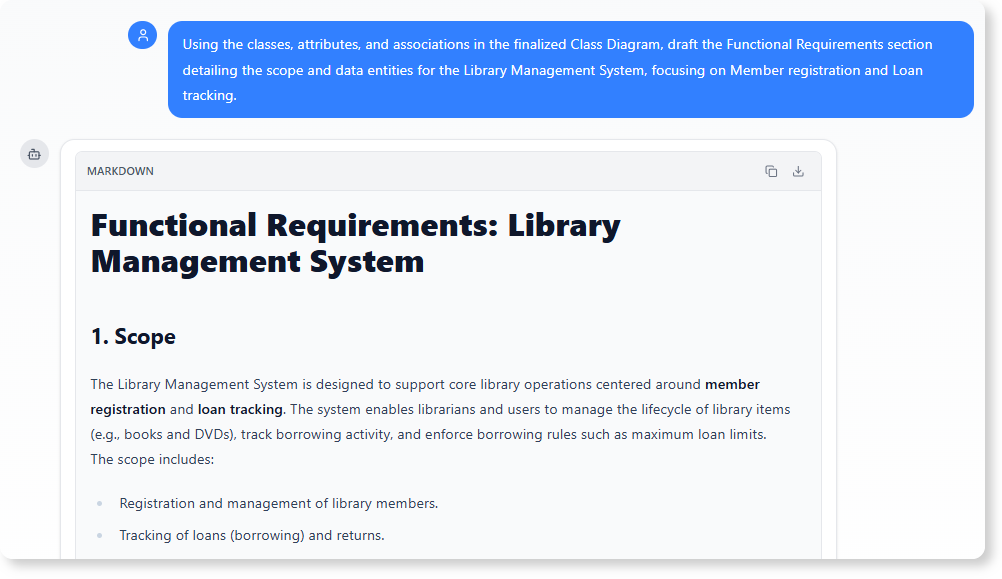 Generating the Functional Requirements Document (FRD) Section