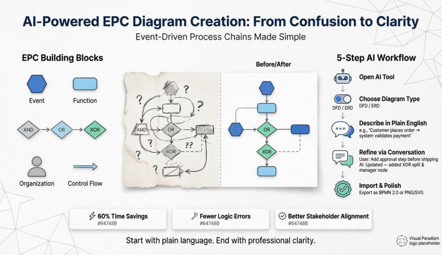 混乱から明確さへ：ビジュアルパラダイムのAIツールを活用してEPC図をマスターした私の体験（実際のユーザーの旅）
