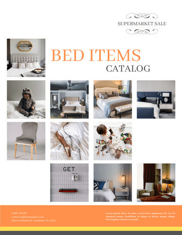 Modelo de livreto: Catálogo de itens de cama (criado pelo marcador da InfoART)