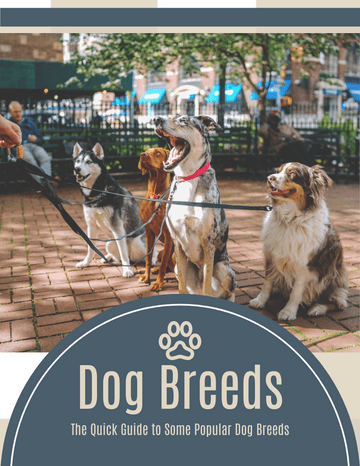 Booklet template: Dog Breeds: The Quick Guide to Some Popular Dog Breeds (Created by InfoART's marker)