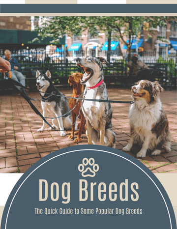 Modèle de livret : Dog Breeds : The Quick Guide to Some Popular Dog Breeds (Créé par le marqueur d'InfoART)