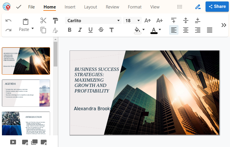 edit powerpoint presentation online free