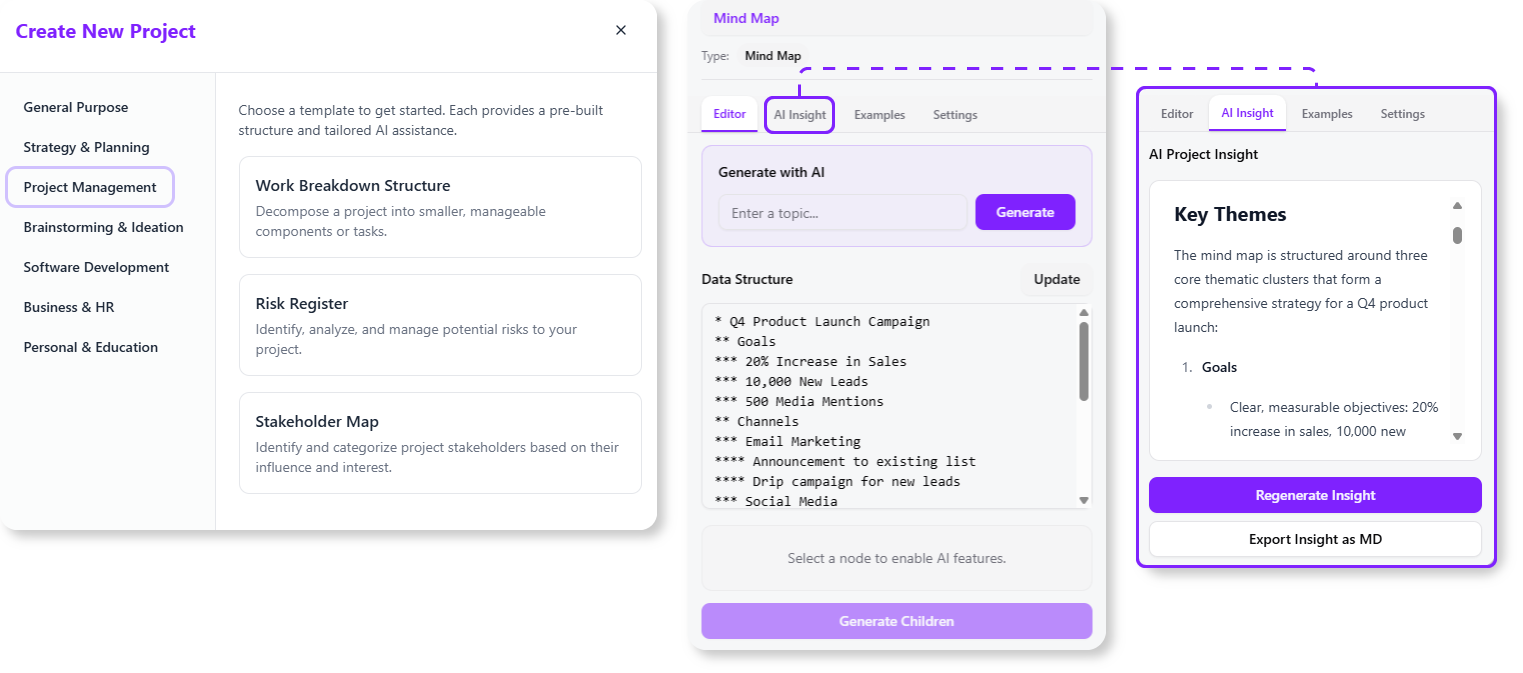 main features in the online AI Tree Diagram Maker