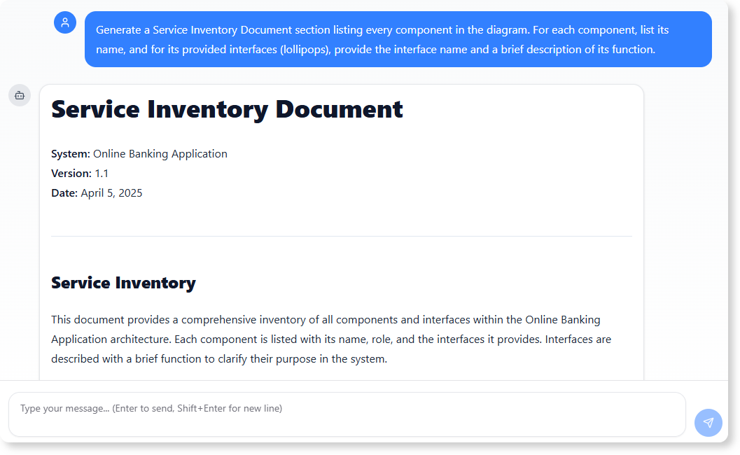 Generating the Service Inventory Document