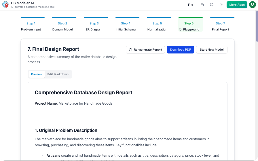 DBModeler AI – Interactive Database Design & Normalization Tool
