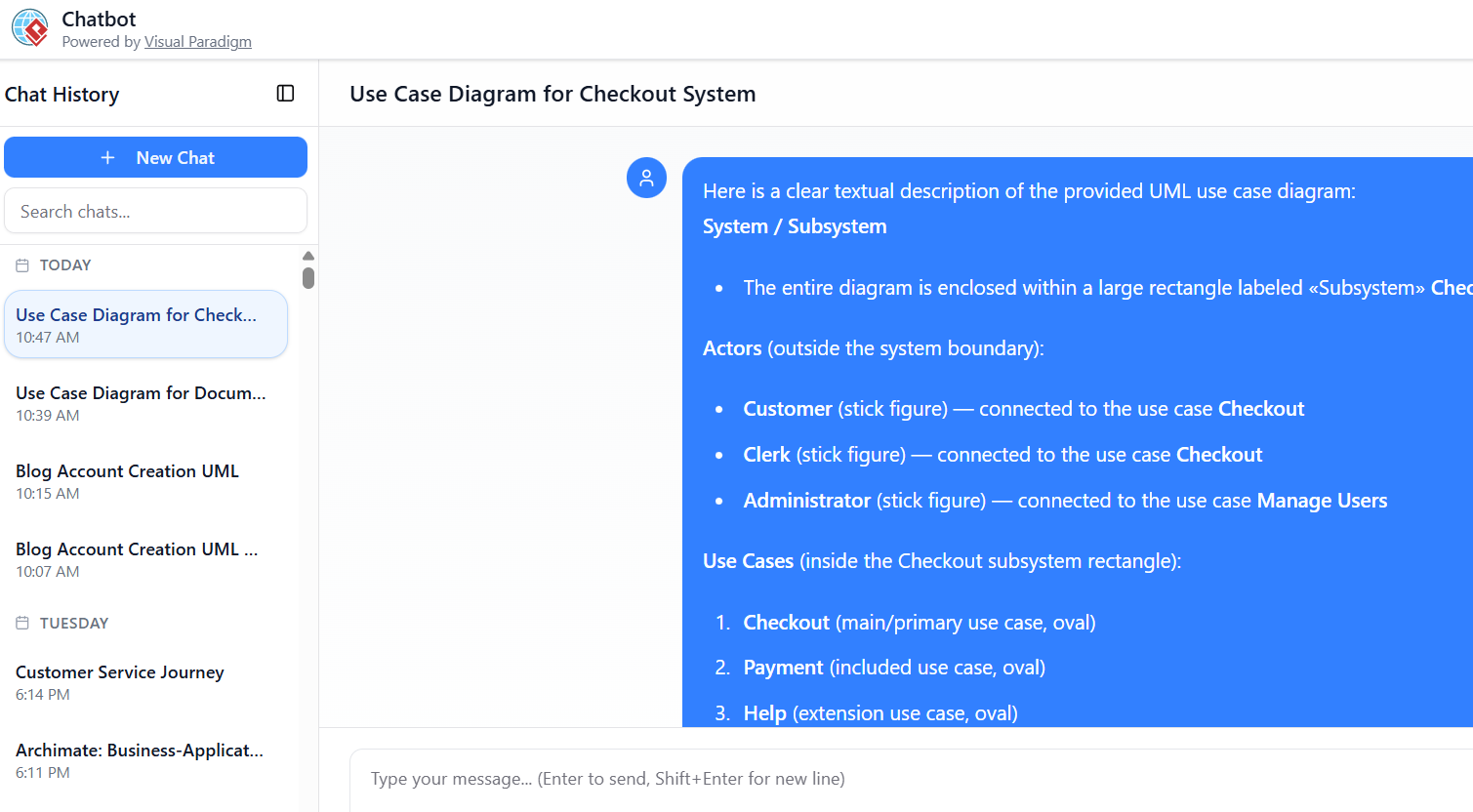 Fast-Track Use Case Diagrams with Visual Paradigm AI Chatbot Fast-Track Use Case Diagrams with Visual Paradigm AI Chatbot