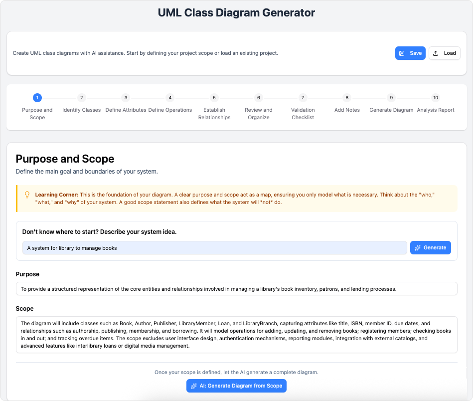 AI-Assisted UML Class Diagram Generator