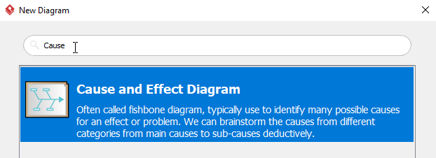 Select Cause and Effect Diagram