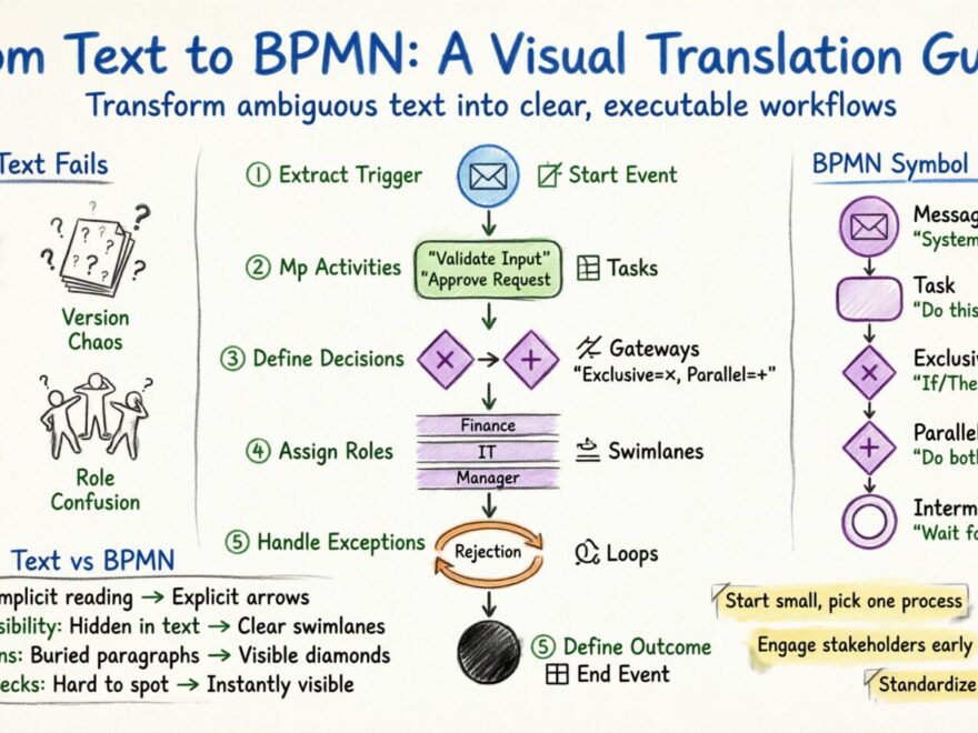 Step-by-Step Tutorial: Translating Legacy Textual Processes into Clean Business Process Model and Notation