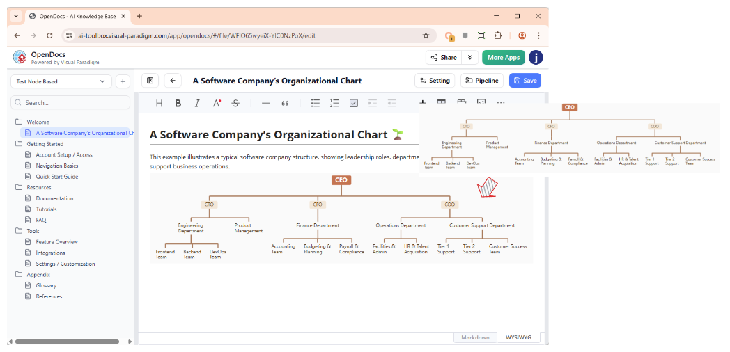 Inserting Pipeline Assets into OpenDocs