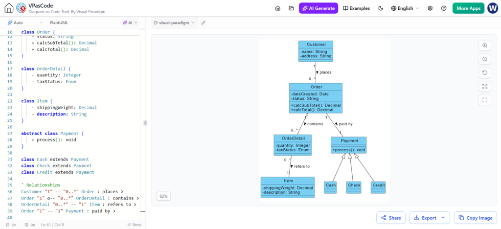 UML Class Diagram for Order System UML Class Diagram for Order System
