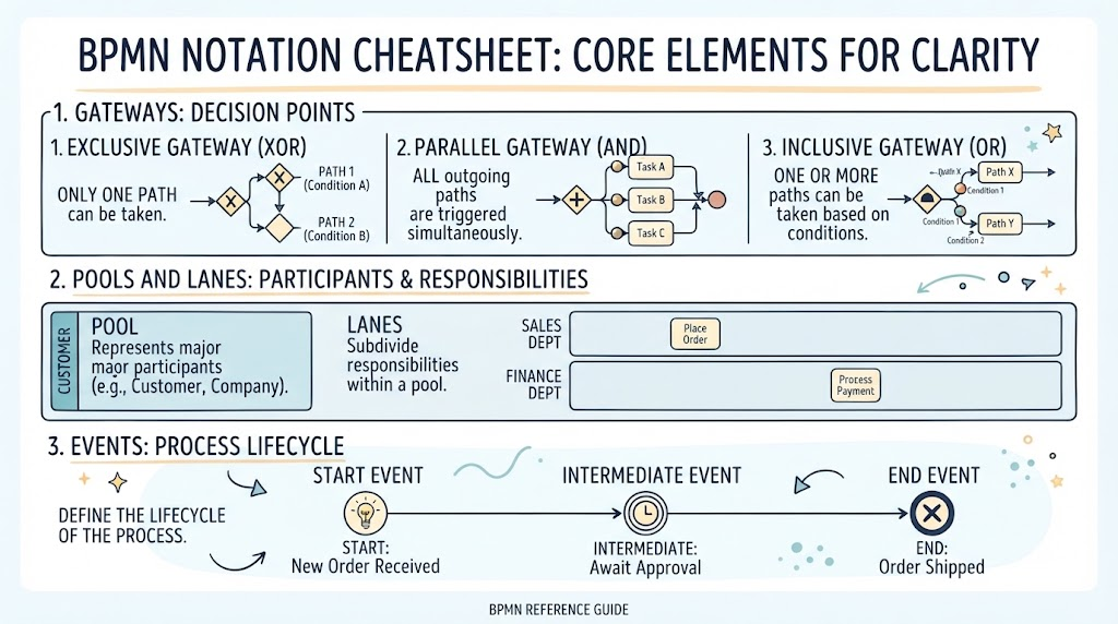 Mastering BPMN: A Visual Guide to Core Notation for Process Clarity Mastering BPMN: A Visual Guide to Core Notation for Process Clarity