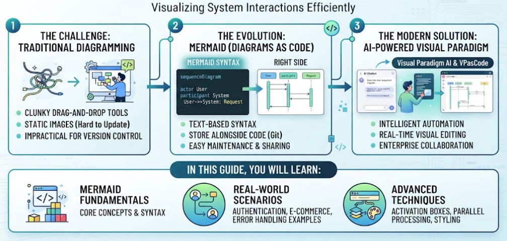 Comprehensive Guide to Sequence Diagrams with Diagram as Code using Mermaid with VPasCode and VP AI Chatbot