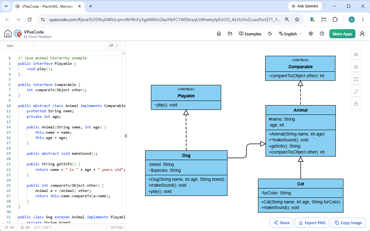 Free Java Class Diagram Generator: Java Code to UML in VPasCode