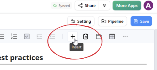 To insert an infographic in the OpenDocs page